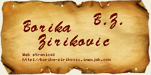 Borika Ziriković vizit kartica